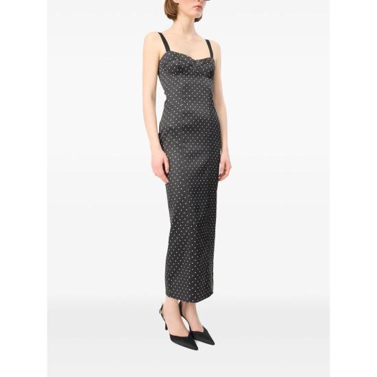 27SS 로테이트 원피스 116767000 SATIN MIDI 1000 BLACK - ROTATE