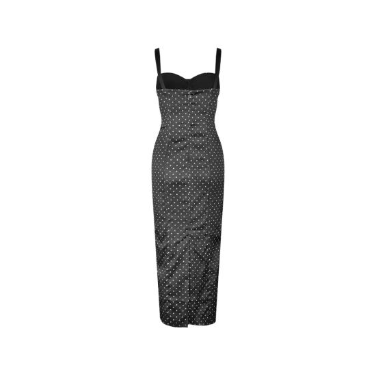 27SS 로테이트 원피스 116767000 SATIN MIDI 1000 BLACK - ROTATE