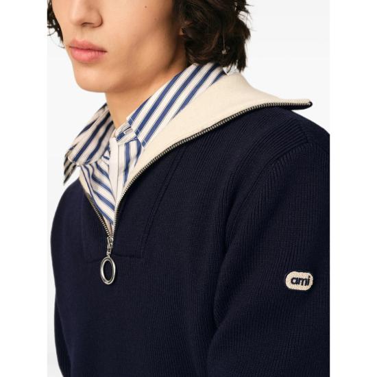 26FW 아미 니트웨어 UKS901 KN0199 410 BLUE - AMI