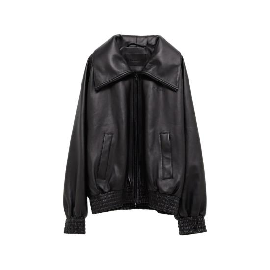 26FW 발렌시아가 가죽 자켓 A009GE TVS05 1000 BLACK