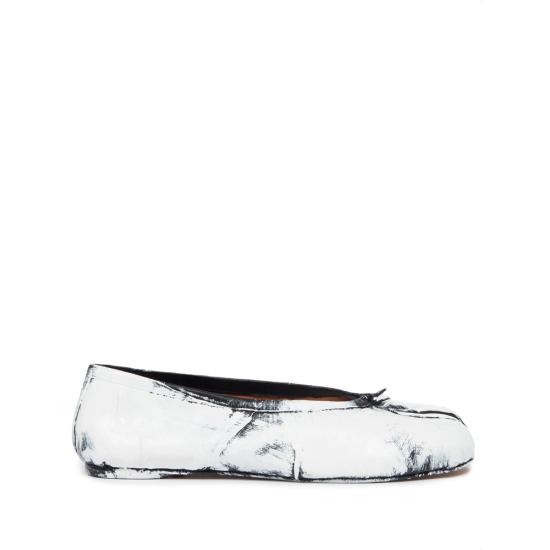 26FW 마르지엘라 타비 나파 레더 발레리나 플랫 P4162 S58WZ0127 H1532 WHITE