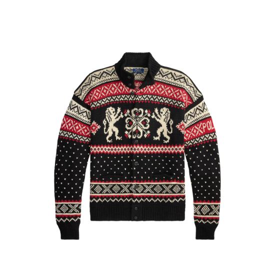 26FW 랄프 로렌 집업 니트 710B28784001 BLACK