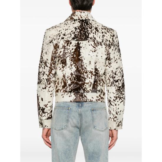 26FW 아미리 가죽 자켓 AM426JA033 0028 WHITE BROWN - AMIRI