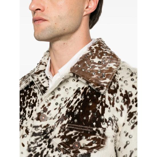 26FW 아미리 가죽 자켓 AM426JA033 0028 WHITE BROWN - AMIRI