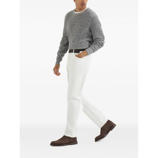 26FW 브루넬로 쿠치넬리 데님 팬츠 M277PX1290 C7210 WHITE - BRUNELLO CUCINELLI