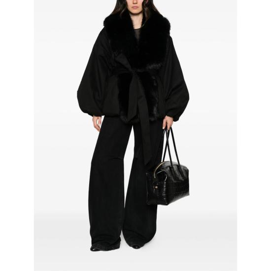 27SS 로테이트 자켓 117420100 FAUX FUR 100 BLACK - ROTATE