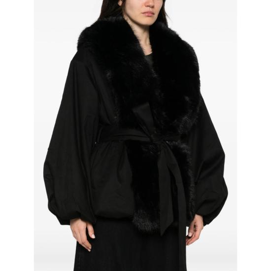 27SS 로테이트 자켓 117420100 FAUX FUR 100 BLACK - ROTATE