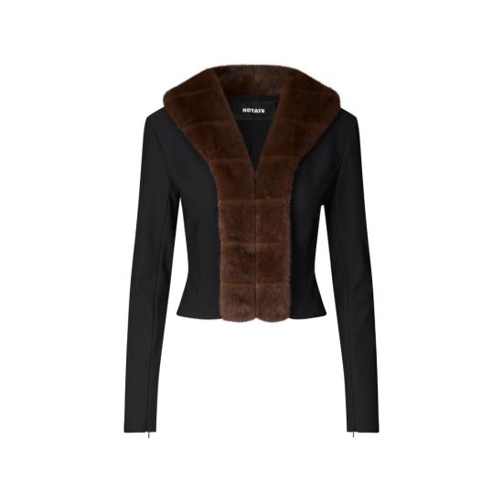 27SS 로테이트 자켓 117355100 FAUX FUR 100 BLACK