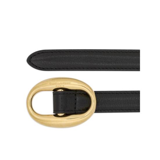 26FW 생로랑 레귤러 벨트 756409 AACJG 1000 BLACK GOLD - SAINT LAURENT