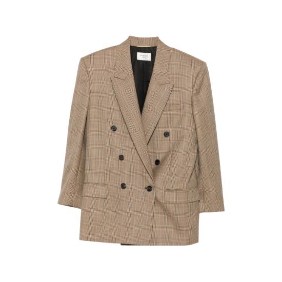 26FW 생로랑 더블 브레스티드 울 블레이저 871065 Y3L61 2242 BROWN