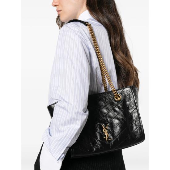 26FW 생로랑 니키 스몰 쇼핑백 872680 0EN07 1000 BLACK - SAINT LAURENT