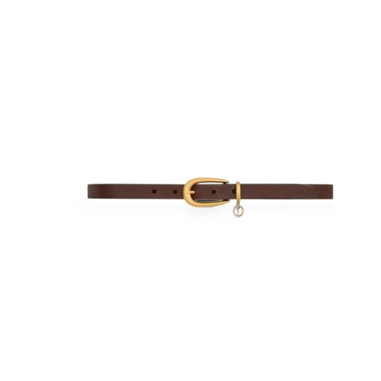 26FW 생로랑 카산드라 참 이롱게이트 버클 씬 벨트 A002NL AAGLS 2596 BROWN - SAINT LAURENT