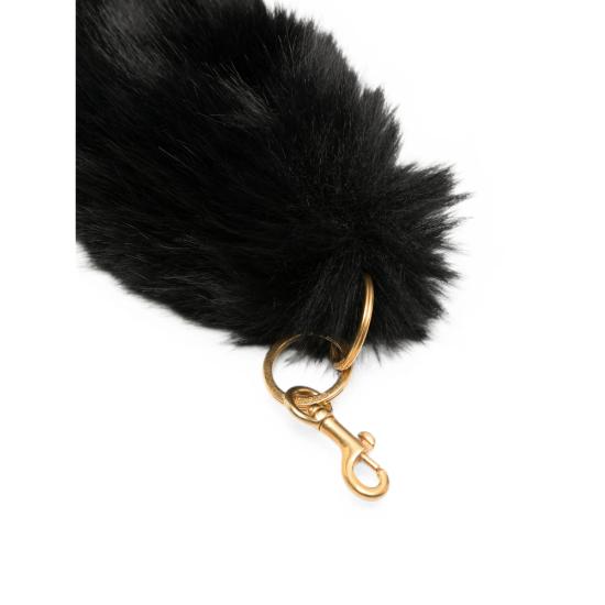 26FW 발렌시아가 플러시 텍스타일 테일 참 키링 873524 2ACNK 1000 BLACK - BALENCIAGA