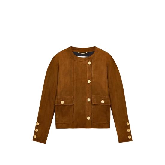 26FW 생로랑 가죽 자켓 876897 YCUM2 2705 BROWN
