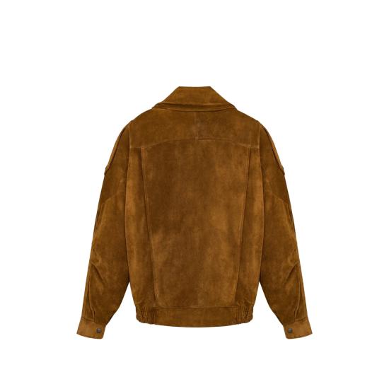 26FW 생로랑 빈티지 스플릿 레더 봄버 자켓 빈티지 스플릿 레더 봄버 자켓 798780 YC2AY 2104 BROWN - SAINT LAURENT