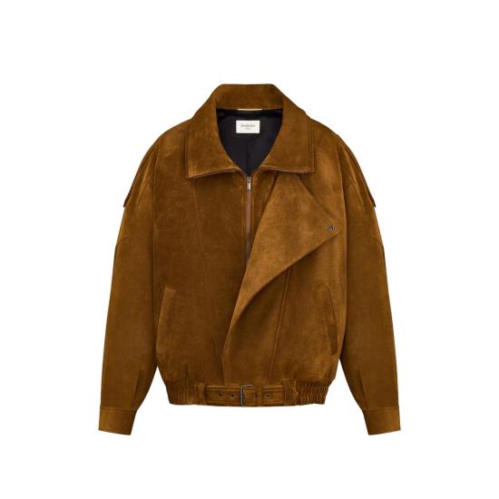 26FW 생로랑 빈티지 스플릿 레더 봄버 자켓 빈티지 스플릿 레더 봄버 자켓 798780 YC2AY 2104 BROWN