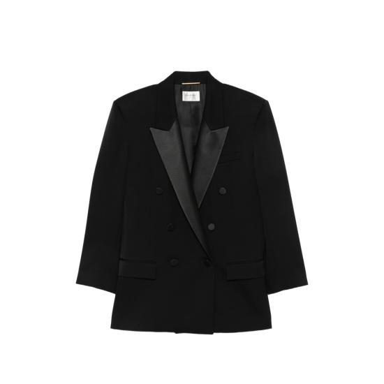 26FW 생로랑 더블 브레스티드 턱시도 자켓 A003I9 Y7E63 1000 BLACK
