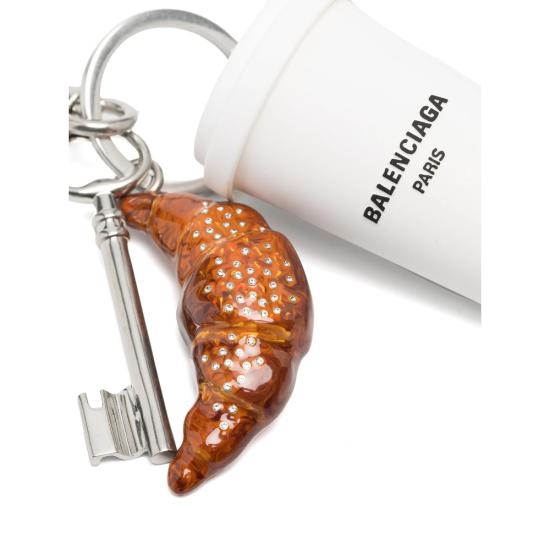 26FW 발렌시아가 커피 컵 참 키링 873198 2ACMA 8486 WHITE BROWN - BALENCIAGA