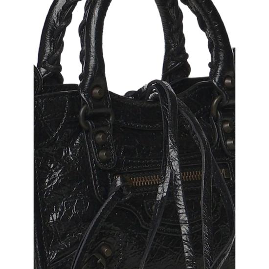 26FW 발렌시아가 르 시티 나노 램스킨 탑핸들 토트백 865764 2ACFH 1000 BLACK - BALENCIAGA