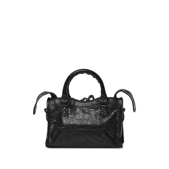 26FW 발렌시아가 르 시티 나노 램스킨 탑핸들 토트백 865764 2ACFH 1000 BLACK