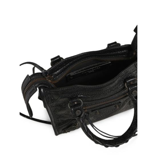 26FW 발렌시아가 르 시티 나노 램스킨 탑핸들 토트백 865764 2ACFH 1000 BLACK - BALENCIAGA