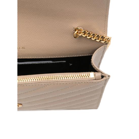 26FW 생로랑 그랑 드 뿌드르 레더 카산드라 엔벨로프 체인 지갑 857605 BOW01 2721 NEUTRALS - SAINT LAURENT