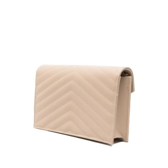 26FW 생로랑 그랑 드 뿌드르 레더 카산드라 엔벨로프 체인 지갑 857605 BOW01 2721 NEUTRALS - SAINT LAURENT