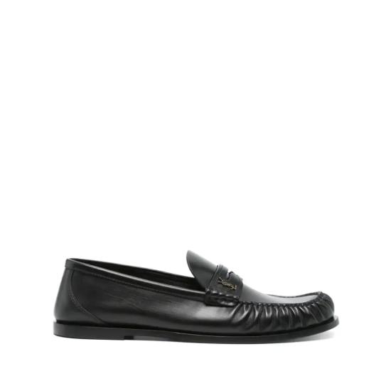 26FW 생로랑 스무스 레더 카산드라 로퍼 820618 AAELH 1000 BLACK