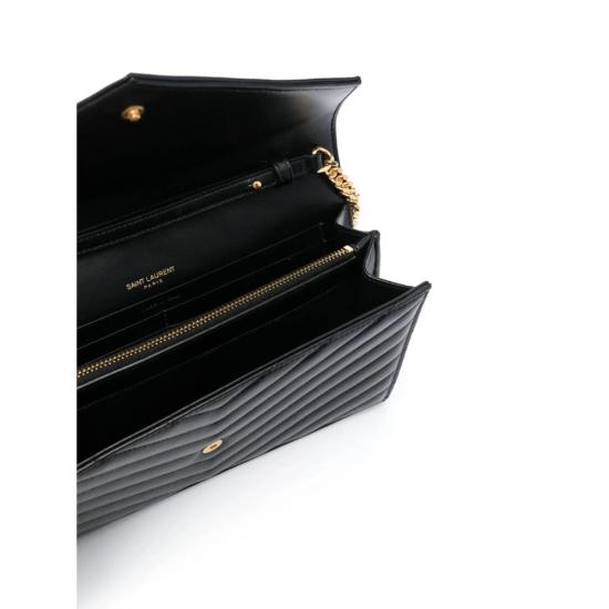 26FW 생로랑 레더 카산드라 체인 월렛 377828 AAA44 1000 BLACK - SAINT LAURENT