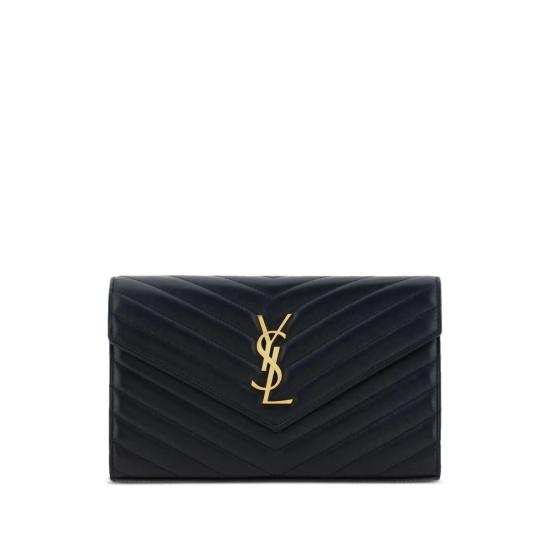 26FW 생로랑 레더 카산드라 체인 월렛 377828 AAA44 1000 BLACK