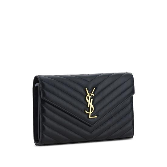 26FW 생로랑 레더 카산드라 체인 월렛 377828 AAA44 1000 BLACK - SAINT LAURENT