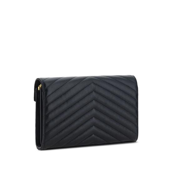 26FW 생로랑 레더 카산드라 체인 월렛 377828 AAA44 1000 BLACK - SAINT LAURENT