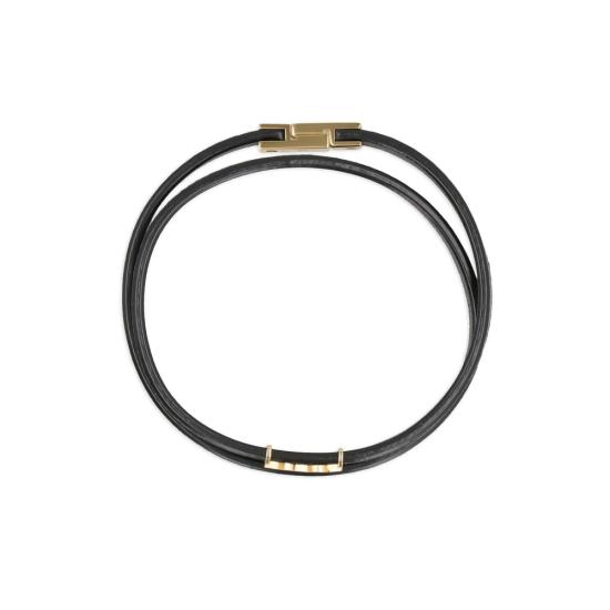26FW 생로랑 브레이슬릿 745602 BL40J 1000 BLACK GOLD - SAINT LAURENT