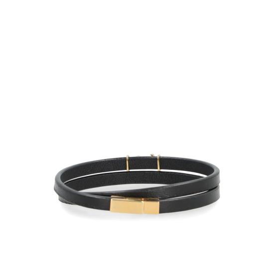 26FW 생로랑 브레이슬릿 745602 BL40J 1000 BLACK GOLD - SAINT LAURENT