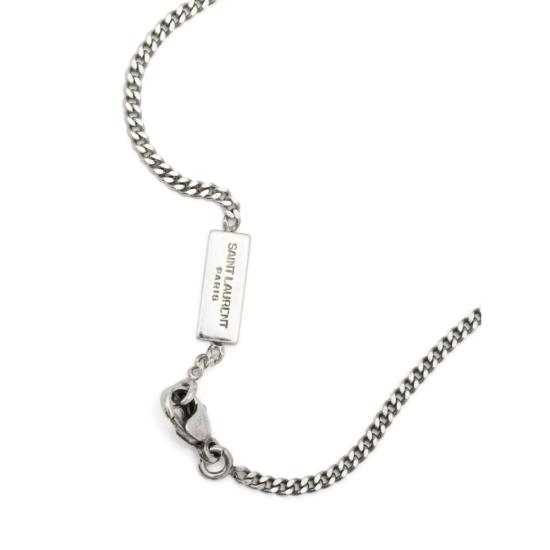 26FW 생로랑 오피움 참 브레이슬릿 메탈 앤 라인스톤 692489 Y1526 8368 SILVER WHITE - SAINT LAURENT