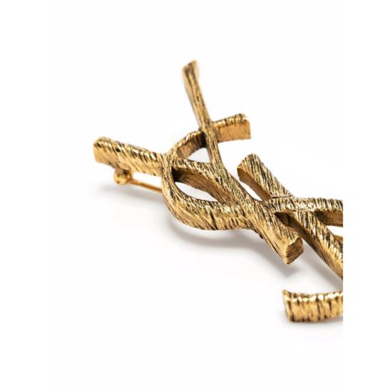 26FW 생로랑 오피움 모노그램 브로치 670466 Y1500 8069 GOLD - SAINT LAURENT
