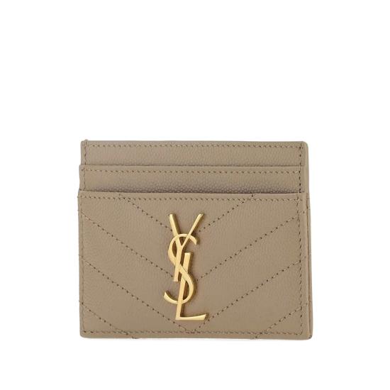 26FW 생로랑 카산드라 마틀라세 카드 케이스 423291 BOW01 2721 NEUTRALS - SAINT LAURENT