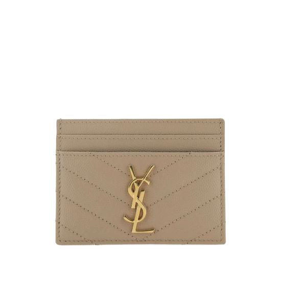 26FW 생로랑 카산드라 마틀라세 카드 케이스 423291 BOW01 2721 NEUTRALS