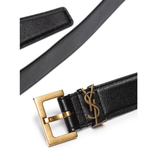 26FW 생로랑 카산드라 벨트 스퀘어 버클 스무스 레더 634437 BOO0W 1000 BLACK - SAINT LAURENT