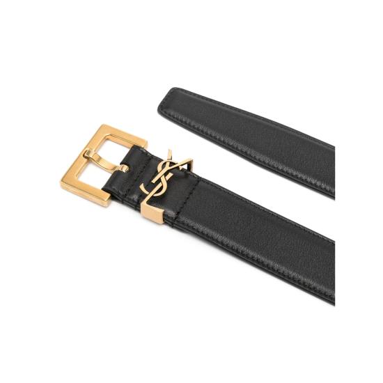 26FW 생로랑 카산드라 벨트 스퀘어 버클 스무스 레더 634437 BOO0W 1000 BLACK - SAINT LAURENT