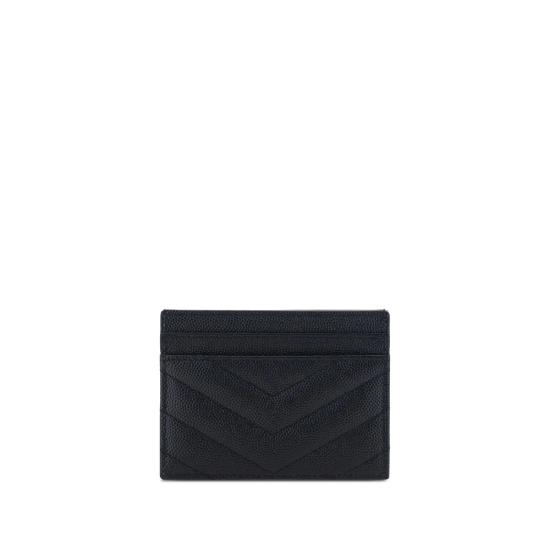 26FW 생로랑 카산드라 마틀라세 카드 케이스 423291 BOW02 1000 BLACK SILVER - SAINT LAURENT
