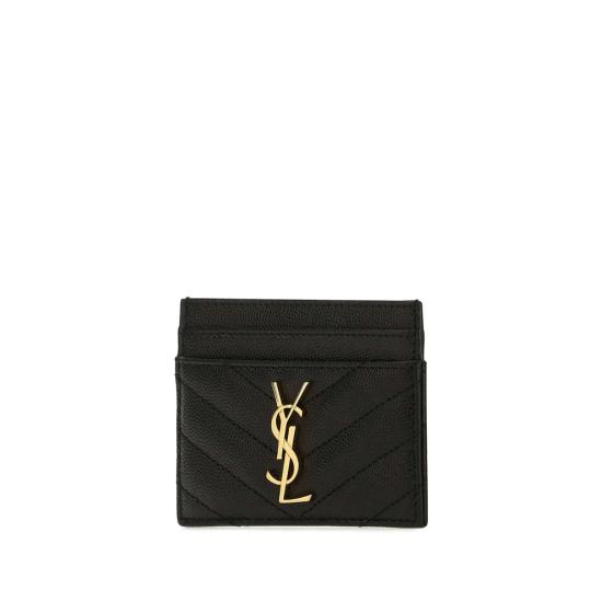 26FW 생로랑 카산드라 마틀라세 카드 케이스 423291 BOW01 1000 BLACK - SAINT LAURENT