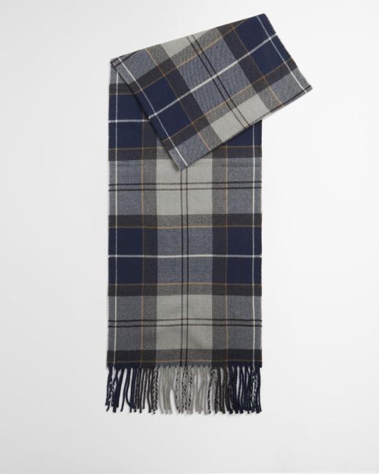 26FW 바버 Galingale 갈링게일 타탄 체크 머플러 USC0300 USC TN38 GREY MIDNIGHT TARTAN