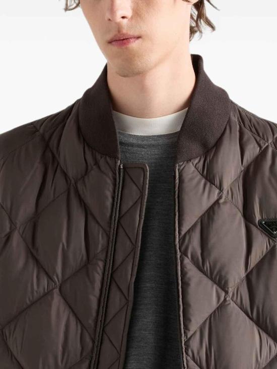 26FW 프라다 테크니컬 패브릭 쇼트 다운 자켓 SGD25717YXSOOOF0414 BROWN - PRADA