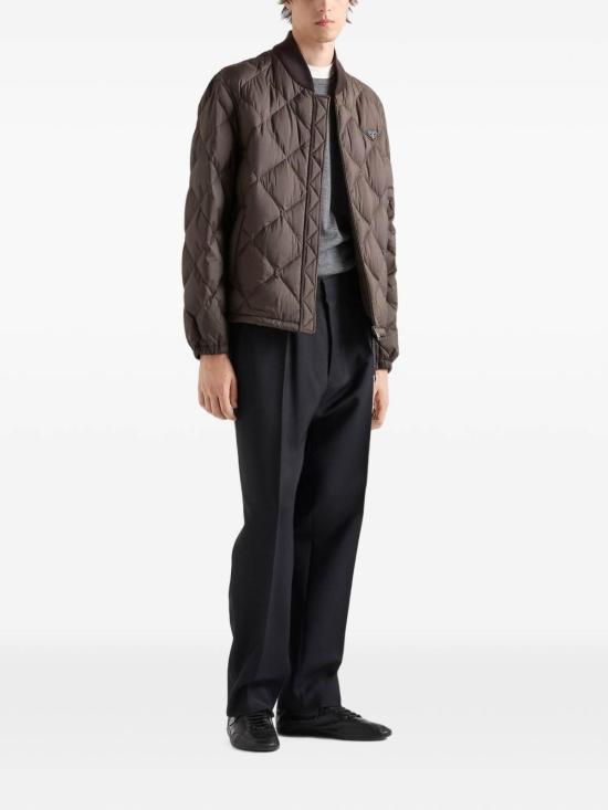 26FW 프라다 테크니컬 패브릭 쇼트 다운 자켓 SGD25717YXSOOOF0414 BROWN - PRADA