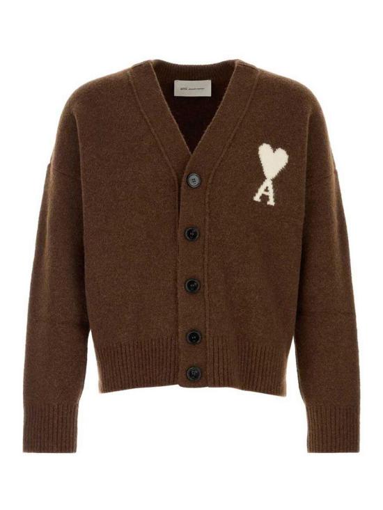 26FW 아미 빅 하트 로고 알파카 니트 가디건 UKC365KN0135A362 BROWN