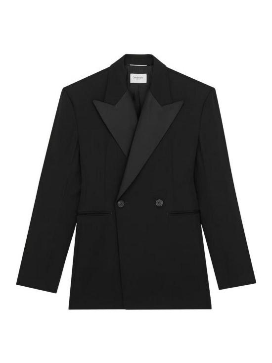 26FW 생로랑 그랭 드 푸드르 턱시도 자켓 876201Y7E631000 BLACK