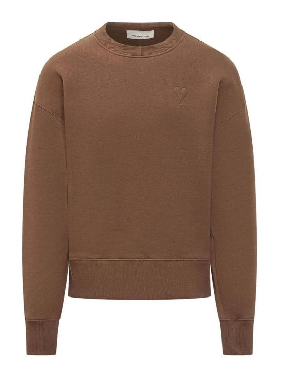 26FW 아미 톤온톤 하트 로고 코튼 스웨트셔츠 USW7557492221 BROWN
