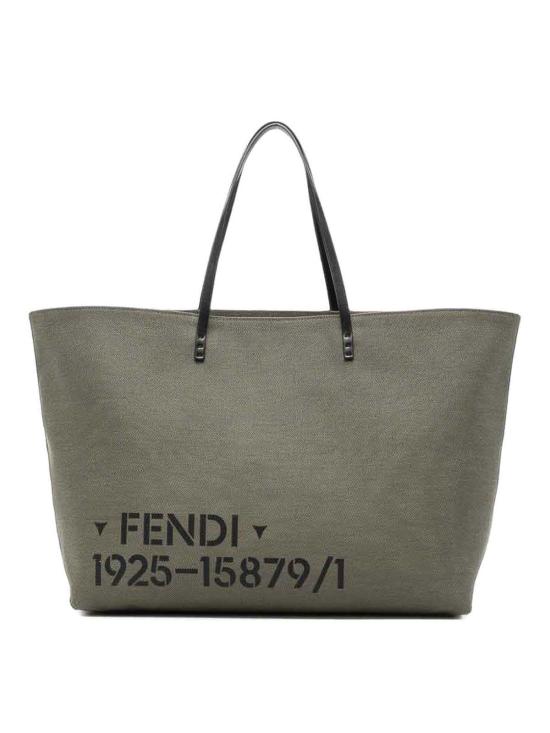 26FW 펜디 롤 라지 스텐실 프린트 캔버스 백 7VA704B209F0ZPQ GREEN