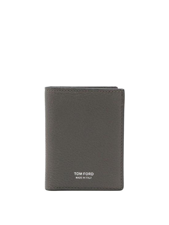 26FW 톰포드 그레인 레더 로고 폴디드 카드 홀더 Y0279LCL158STBG GREY